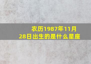 农历1987年11月28日出生的是什么星座