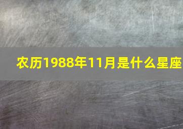 农历1988年11月是什么星座