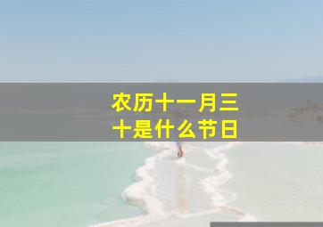 农历十一月三十是什么节日