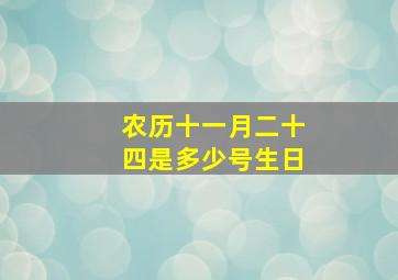 农历十一月二十四是多少号生日