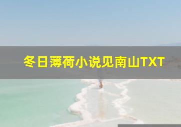 冬日薄荷小说见南山TXT