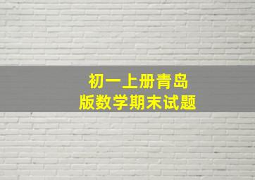 初一上册青岛版数学期末试题