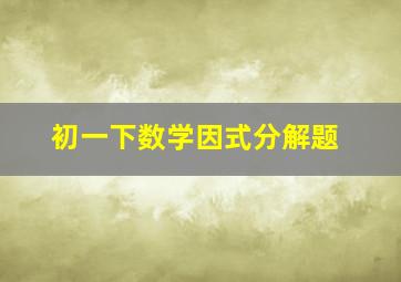 初一下数学因式分解题