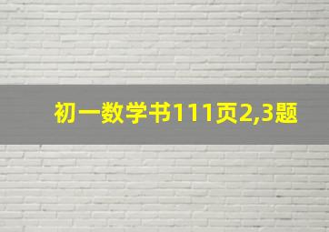 初一数学书111页2,3题