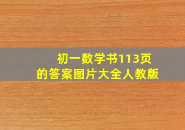 初一数学书113页的答案图片大全人教版