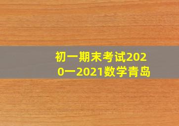 初一期末考试2020一2021数学青岛