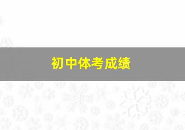 初中体考成绩