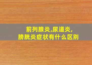 前列腺炎,尿道炎,膀胱炎症状有什么区别