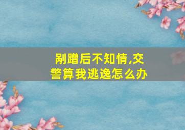 剐蹭后不知情,交警算我逃逸怎么办