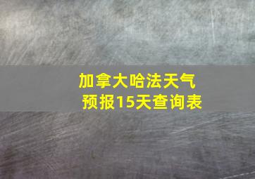 加拿大哈法天气预报15天查询表