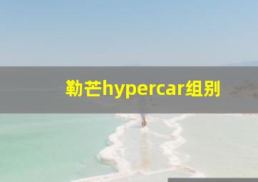 勒芒hypercar组别