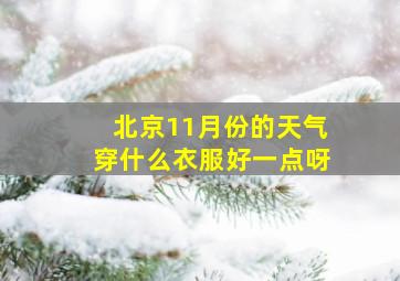 北京11月份的天气穿什么衣服好一点呀