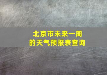 北京市未来一周的天气预报表查询