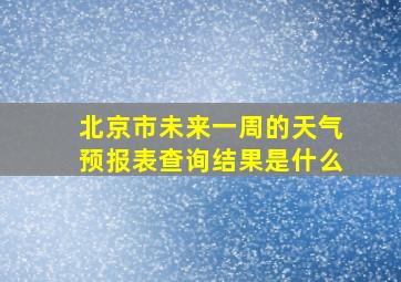 北京市未来一周的天气预报表查询结果是什么