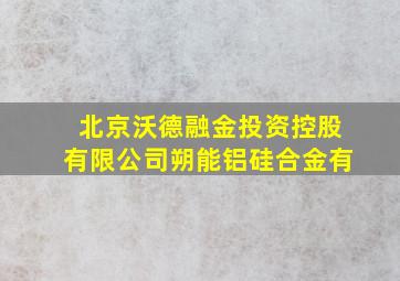 北京沃德融金投资控股有限公司朔能铝硅合金有