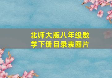 北师大版八年级数学下册目录表图片