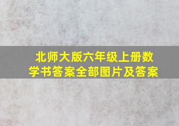 北师大版六年级上册数学书答案全部图片及答案