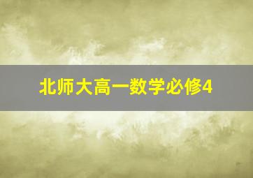 北师大高一数学必修4