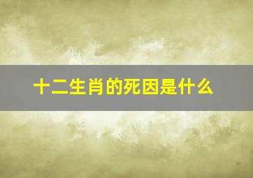 十二生肖的死因是什么