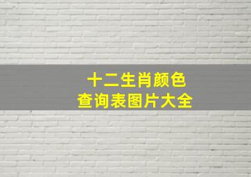 十二生肖颜色查询表图片大全