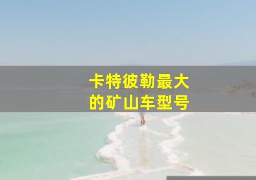 卡特彼勒最大的矿山车型号