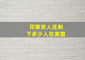 印第安人还剩下多少人在美国