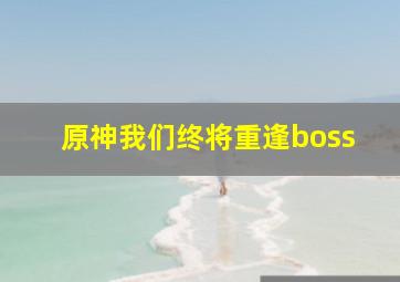 原神我们终将重逢boss