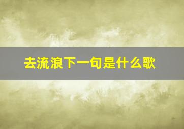 去流浪下一句是什么歌