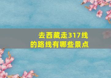 去西藏走317线的路线有哪些景点