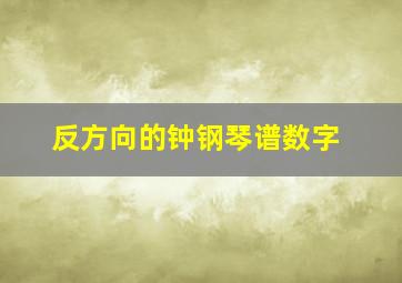 反方向的钟钢琴谱数字