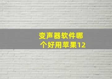 变声器软件哪个好用苹果12