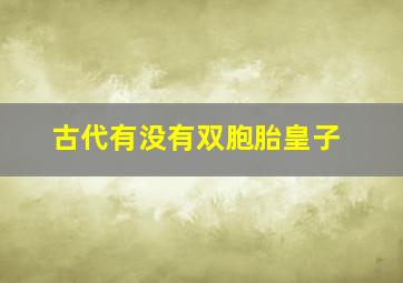 古代有没有双胞胎皇子