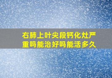 右肺上叶尖段钙化灶严重吗能治好吗能活多久