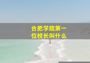 合肥学院第一位校长叫什么