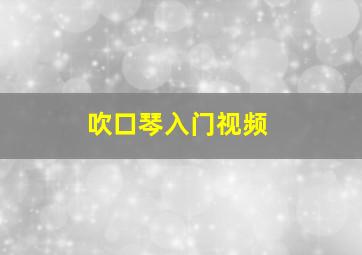 吹口琴入门视频