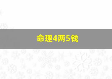 命理4两5钱