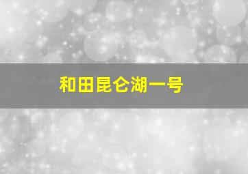 和田昆仑湖一号