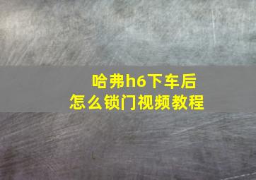 哈弗h6下车后怎么锁门视频教程