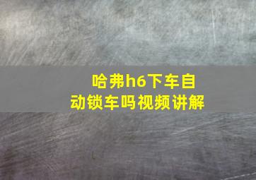 哈弗h6下车自动锁车吗视频讲解