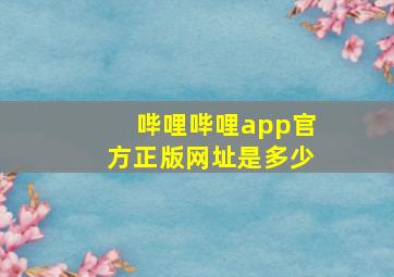 哔哩哔哩app官方正版网址是多少