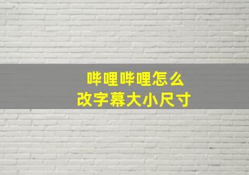 哔哩哔哩怎么改字幕大小尺寸