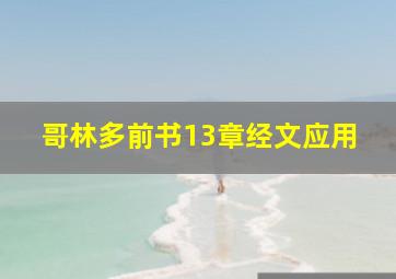 哥林多前书13章经文应用