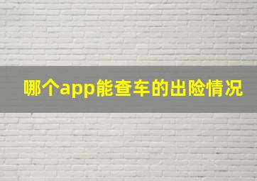 哪个app能查车的出险情况