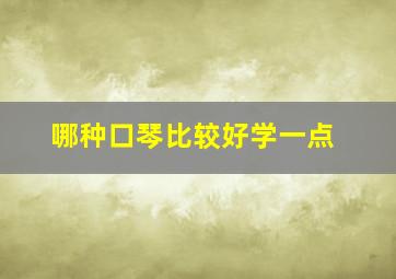 哪种口琴比较好学一点