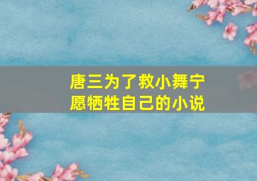 唐三为了救小舞宁愿牺牲自己的小说