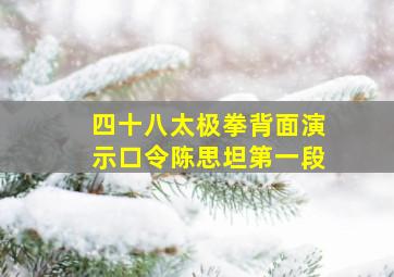 四十八太极拳背面演示口令陈思坦第一段