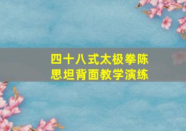 四十八式太极拳陈思坦背面教学演练