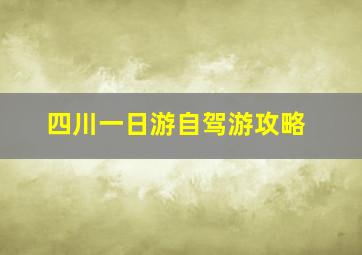 四川一日游自驾游攻略