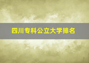 四川专科公立大学排名