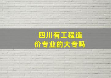 四川有工程造价专业的大专吗